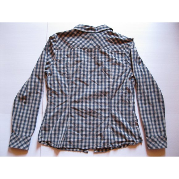 Sonoma Life + Style Blue and Tan Long Sleeve Shirt - Picture 3 of 11